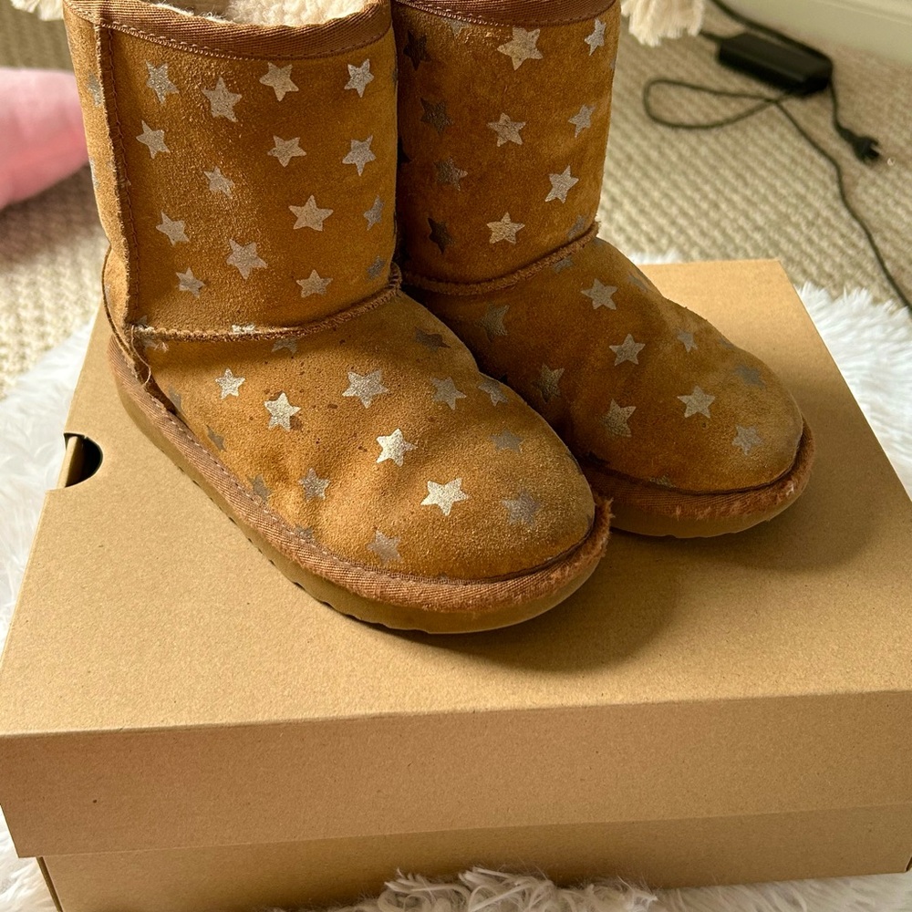 UGG Tan Boots with Silver Star Accents